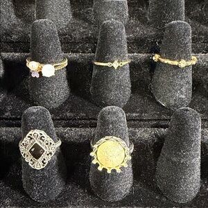 Lot of 5 ,Elegant Gold and Silver Women's Ring Number 6